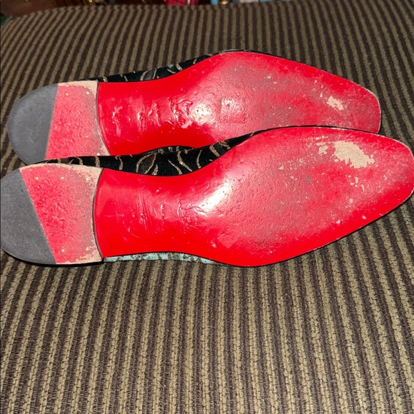 Mens sz 11 Christian Louboutin velvet animal print dandelion loafers - Picture 4 of 4